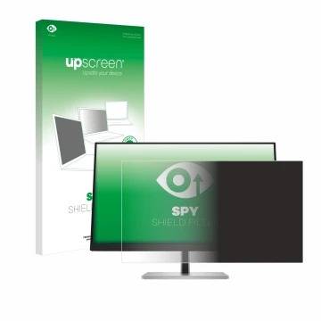 Parte frontal de un envase de producto con el logotipo de la marca upscreen. Al lado se muestra el dispositivo HP E24 G5 Non-T