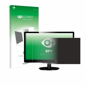 Parte frontal de un envase de producto con el logotipo de la marca upscreen. Al lado se muestra el dispositivo Philips 200V4QS