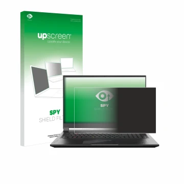 Parte frontal de un envase de producto con el logotipo de la marca upscreen. Al lado se muestra el dispositivo Gigabyte AORUS 
