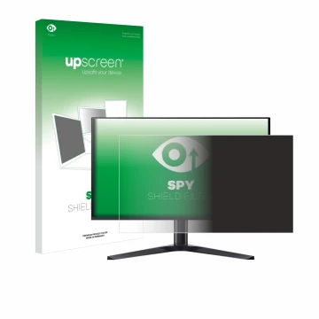 Parte frontal de un envase de producto con el logotipo de la marca upscreen. Al lado se muestra el dispositivo Acer Predator X