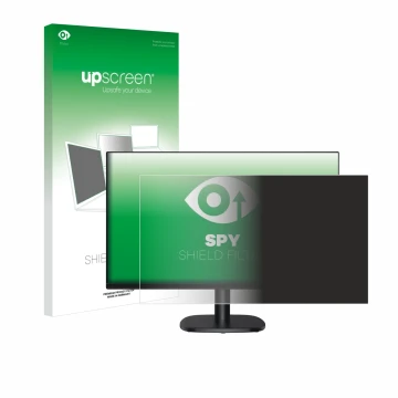 Parte frontal de un envase de producto con el logotipo de la marca upscreen. Al lado se muestra el dispositivo Amazon Basics C