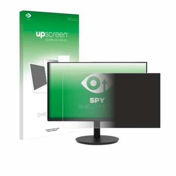 Parte frontal de un envase de producto con el logotipo de la marca upscreen. Al lado se muestra el dispositivo Dell CB242Y P6 
