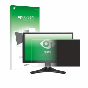 Parte frontal de un envase de producto con el logotipo de la marca upscreen. Al lado se muestra el dispositivo Hanns.G HP227 c