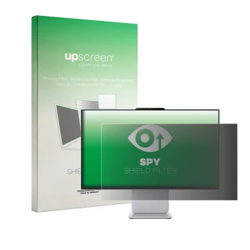 Parte frontal de un envase de producto con el logotipo de la marca upscreen. Al lado se muestra el dispositivo Lenovo IdeaCent