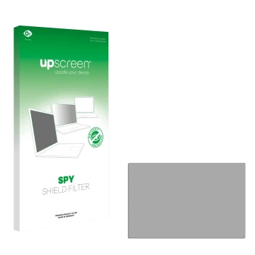 Parte frontal de un envase de producto con el logotipo de la marca upscreen. Al lado está el protector de pantalla correspondi