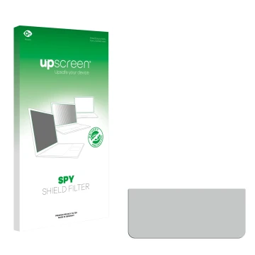Parte frontal de un envase de producto con el logotipo de la marca upscreen. Al lado está el protector de pantalla correspondi