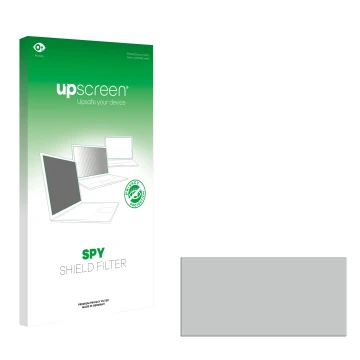 Parte frontal de un envase de producto con el logotipo de la marca upscreen. Al lado está el protector de pantalla correspondi