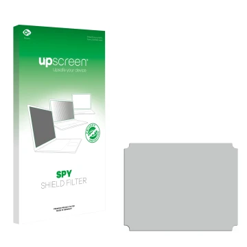Parte frontal de un envase de producto con el logotipo de la marca upscreen. Al lado está el protector de pantalla correspondi