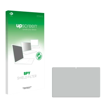 Parte frontal de un envase de producto con el logotipo de la marca upscreen. Al lado está el protector de pantalla correspondi