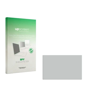 Parte frontal de un envase de producto con el logotipo de la marca upscreen. Al lado está el protector de pantalla correspondi