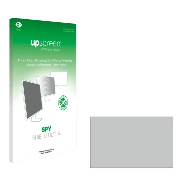 Parte frontal de un envase de producto con el logotipo de la marca upscreen. Al lado está el protector de pantalla correspondi
