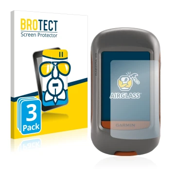 Parte frontal de un envase de producto con el logotipo de la marca BROTECT. Al lado se muestra el dispositivo Garmin Dakota 20