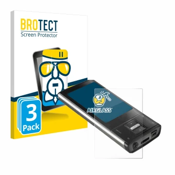 Parte frontal de un envase de producto con el logotipo de la marca BROTECT. Al lado se muestra el dispositivo Intenso Video Sh