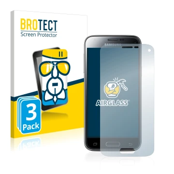 Parte frontal de un envase de producto con el logotipo de la marca BROTECT. Al lado se muestra el dispositivo Samsung Galaxy S