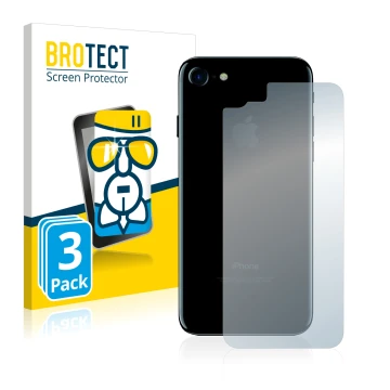 Parte frontal de un envase de producto con el logotipo de la marca BROTECT. Al lado se muestra el dispositivo Apple iPhone 7 T