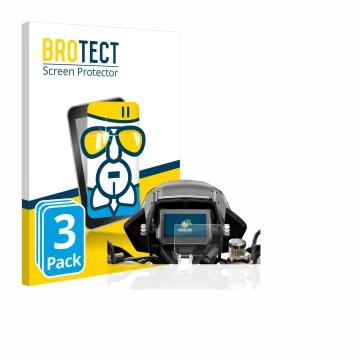 Parte frontal de un envase de producto con el logotipo de la marca BROTECT. Al lado se muestra el dispositivo KTM 1290 Super A