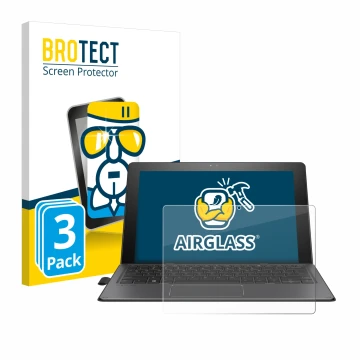 Parte frontal de un envase de producto con el logotipo de la marca BROTECT. Al lado se muestra el dispositivo HP Pro x2 612 G2