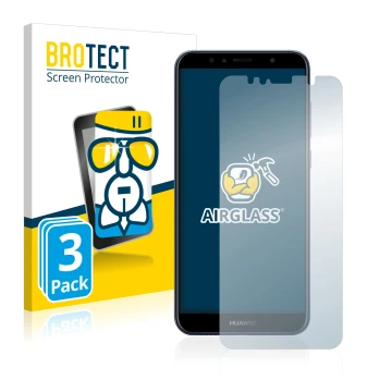 Parte frontal de un envase de producto con el logotipo de la marca BROTECT. Al lado se muestra el dispositivo Huawei Y6 2018 c