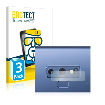 Parte frontal de un envase de producto con el logotipo de la marca BROTECT. Al lado se muestra el dispositivo Samsung Galaxy N