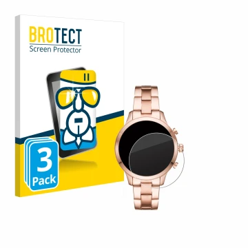 Parte frontal de un envase de producto con el logotipo de la marca BROTECT. Al lado se muestra el dispositivo Michael Kors Acc