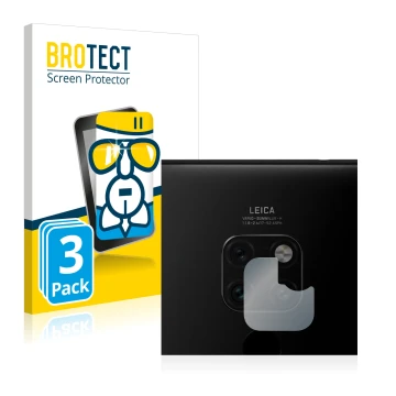 Parte frontal de un envase de producto con el logotipo de la marca BROTECT. Al lado se muestra el dispositivo Huawei Mate 20 (