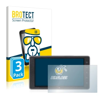 Parte frontal de un envase de producto con el logotipo de la marca BROTECT. Al lado se muestra el dispositivo DJI Crystalsky (