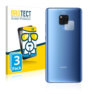 Parte frontal de un envase de producto con el logotipo de la marca BROTECT. Al lado se muestra el dispositivo Huawei Mate 20 X