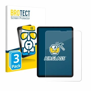 Parte frontal de un envase de producto con el logotipo de la marca BROTECT. Al lado se muestra el dispositivo Apple iPad Pro 1