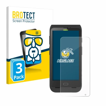 Parte frontal de un envase de producto con el logotipo de la marca BROTECT. Al lado se muestra el dispositivo Honeywell Dolphi