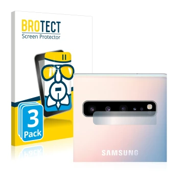 Parte frontal de un envase de producto con el logotipo de la marca BROTECT. Al lado se muestra el dispositivo Samsung Galaxy S