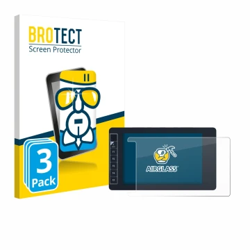 Parte frontal de un envase de producto con el logotipo de la marca BROTECT. Al lado se muestra el dispositivo SmallHD 703 Bolt