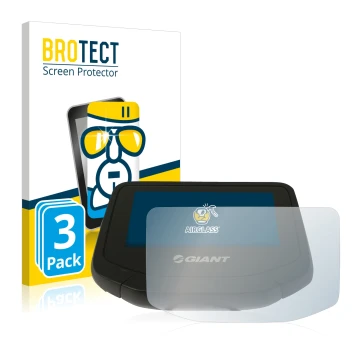 Parte frontal de un envase de producto con el logotipo de la marca BROTECT. Al lado se muestra el dispositivo Giant RideContro