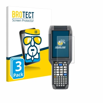 Parte frontal de un envase de producto con el logotipo de la marca BROTECT. Al lado se muestra el dispositivo Honeywell Dolphi