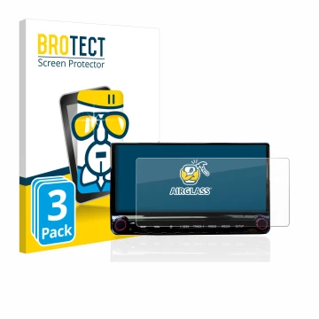 Parte frontal de un envase de producto con el logotipo de la marca BROTECT. Al lado se muestra el dispositivo Kia XCeed 2019 I