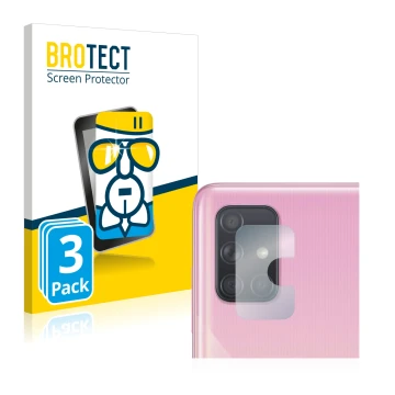 Parte frontal de un envase de producto con el logotipo de la marca BROTECT. Al lado se muestra el dispositivo Samsung Galaxy A