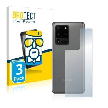 Parte frontal de un envase de producto con el logotipo de la marca BROTECT. Al lado se muestra el dispositivo Samsung Galaxy S