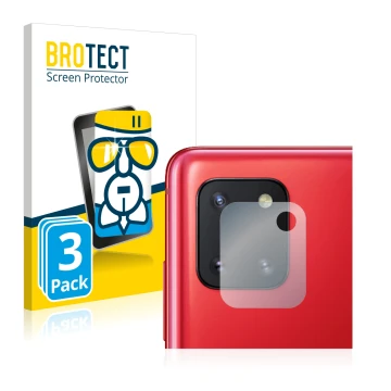 Parte frontal de un envase de producto con el logotipo de la marca BROTECT. Al lado se muestra el dispositivo Samsung Galaxy N