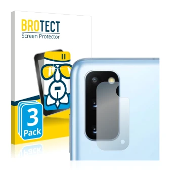 Parte frontal de un envase de producto con el logotipo de la marca BROTECT. Al lado se muestra el dispositivo Samsung Galaxy S