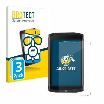 Parte frontal de un envase de producto con el logotipo de la marca BROTECT. Al lado se muestra el dispositivo Crosscall Core T