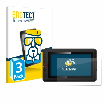 Parte frontal de un envase de producto con el logotipo de la marca BROTECT. Al lado se muestra el dispositivo XP-Pen Artist 12