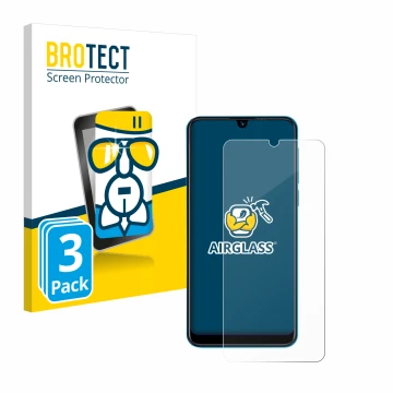 Parte frontal de un envase de producto con el logotipo de la marca BROTECT. Al lado se muestra el dispositivo Beafon M6 con su