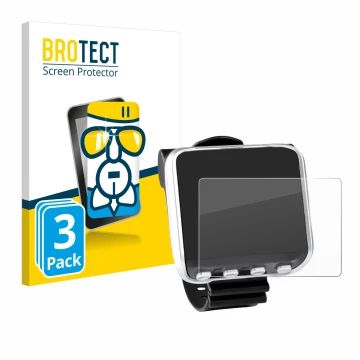 Parte frontal de un envase de producto con el logotipo de la marca BROTECT. Al lado se muestra el dispositivo Mares Genius con