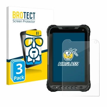 Parte frontal de un envase de producto con el logotipo de la marca BROTECT. Al lado se muestra el dispositivo UniStrong UT30 8