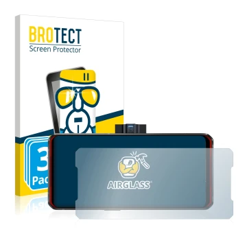 Parte frontal de un envase de producto con el logotipo de la marca BROTECT. Al lado se muestra el dispositivo Lenovo Legion Du