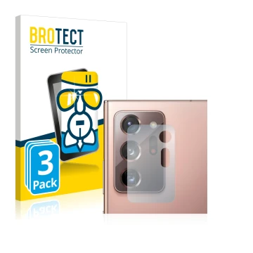 Parte frontal de un envase de producto con el logotipo de la marca BROTECT. Al lado se muestra el dispositivo Samsung Galaxy N
