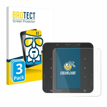 Parte frontal de un envase de producto con el logotipo de la marca BROTECT. Al lado se muestra el dispositivo ISDT P30 con su 