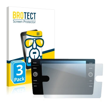 Parte frontal de un envase de producto con el logotipo de la marca BROTECT. Al lado se muestra el dispositivo Volkswagen Tigua