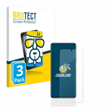 Parte frontal de un envase de producto con el logotipo de la marca BROTECT. Al lado se muestra el dispositivo Xiaomi Poco X3 N