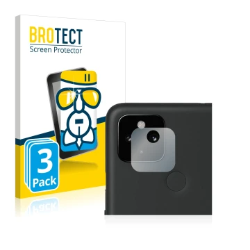 Parte frontal de un envase de producto con el logotipo de la marca BROTECT. Al lado se muestra el dispositivo Google Pixel 4a 