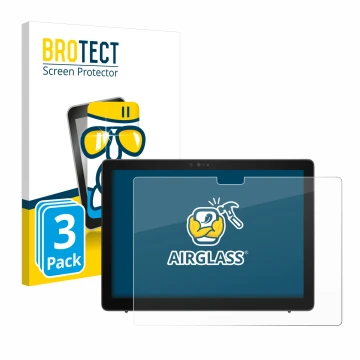 Parte frontal de un envase de producto con el logotipo de la marca BROTECT. Al lado se muestra el dispositivo Dell Latitude 72